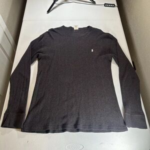 RALPH LAUREN GOLF Striped Collar Polo gray vintage Sz S